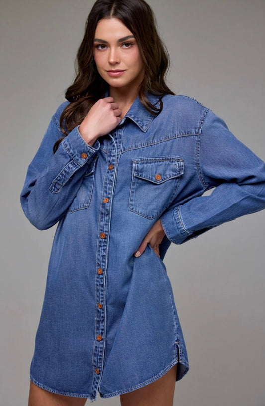 Abbey Denim Shirt Dress