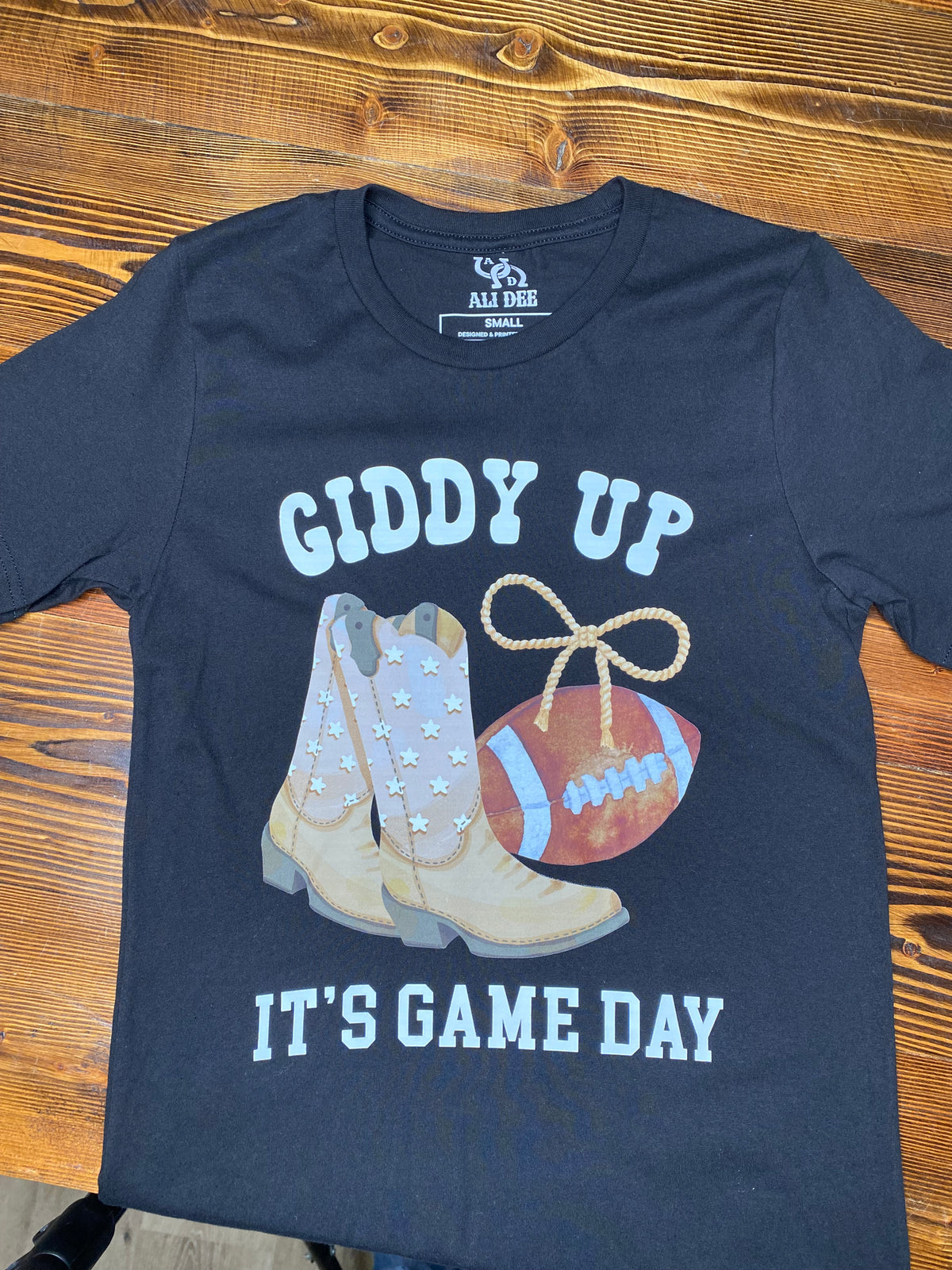 Black Giddy Up Gameday Tee