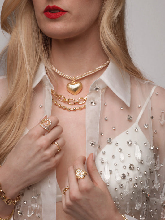 Mesa Heart Pendant Rope Necklace