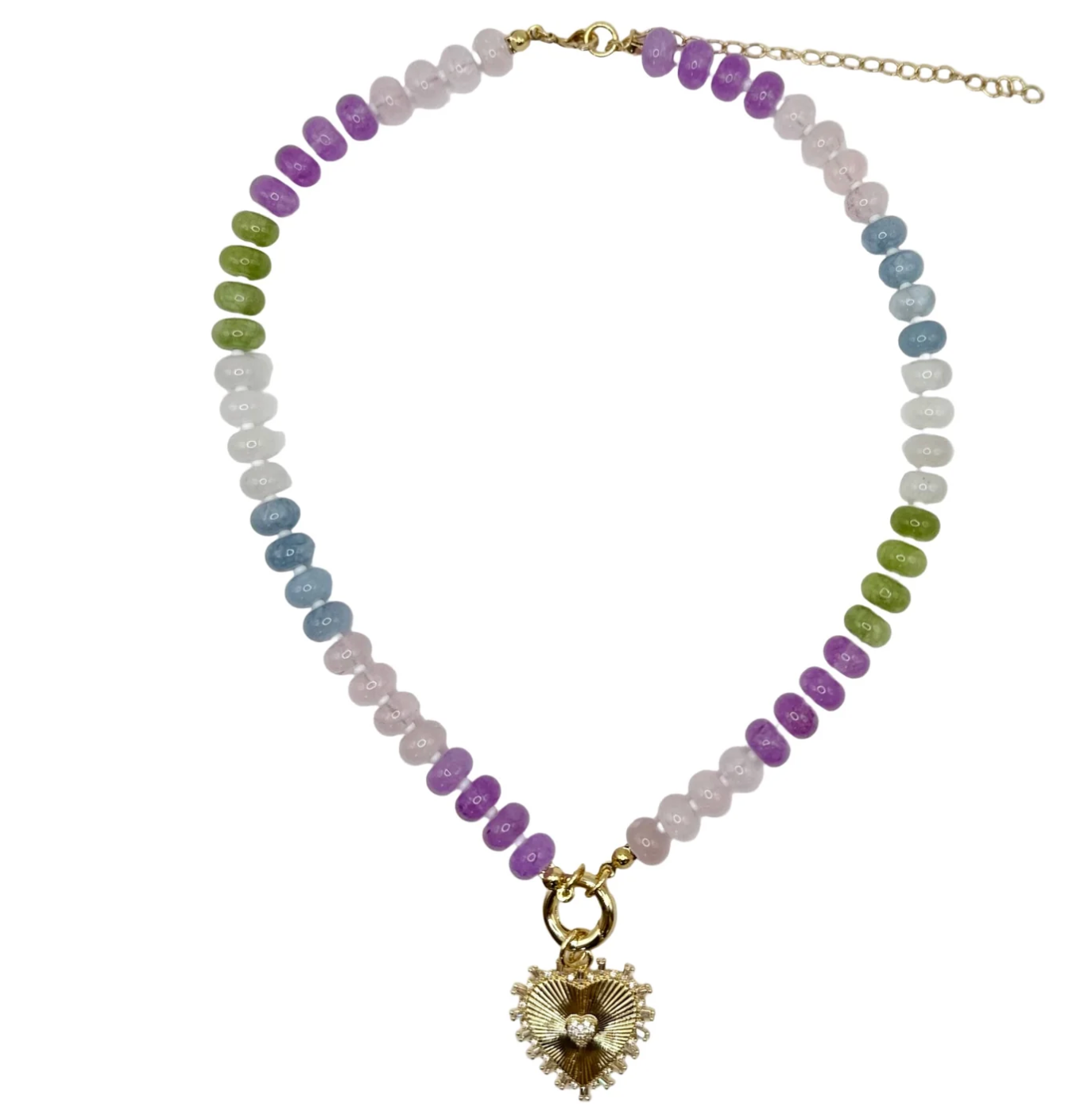 Gemstone Heart Pendant Necklace