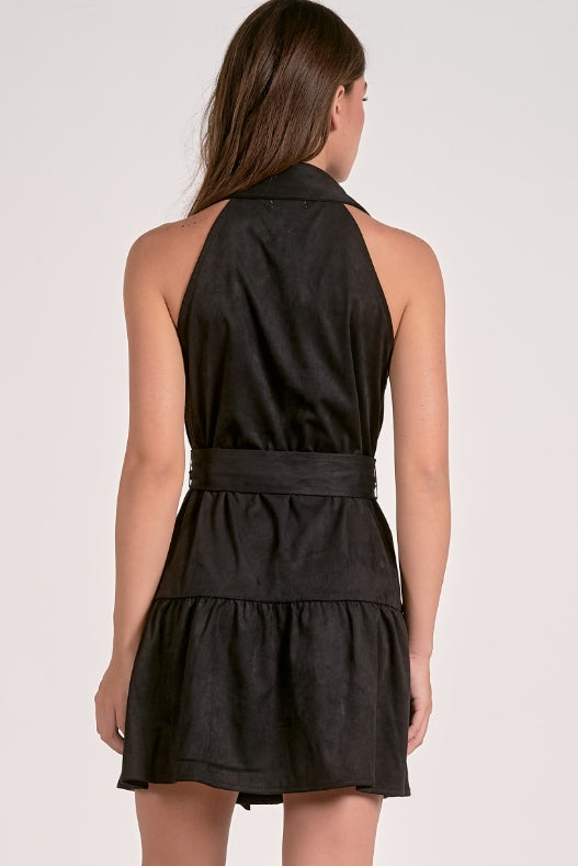 Lauren Suede Halter Dress