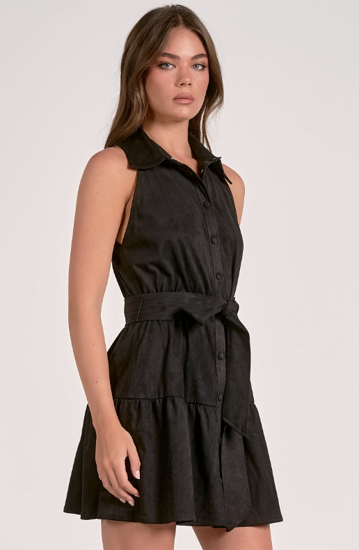 Lauren Suede Halter Dress