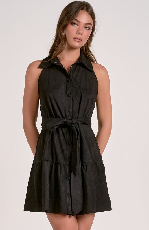 Lauren Suede Halter Dress