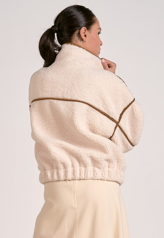 Heather Sherpa Bomber Jacket