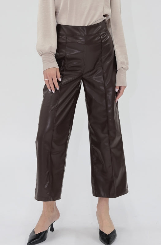 Brown Faux Leather Pant