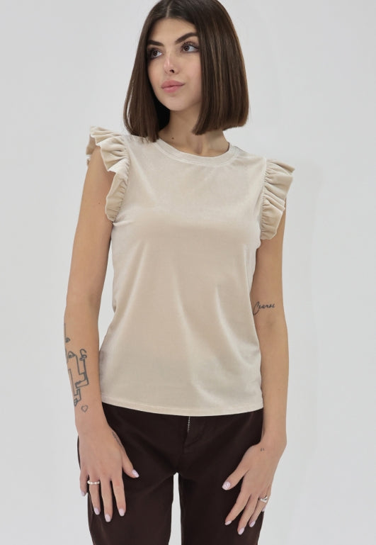North Velvet Ruffle Top