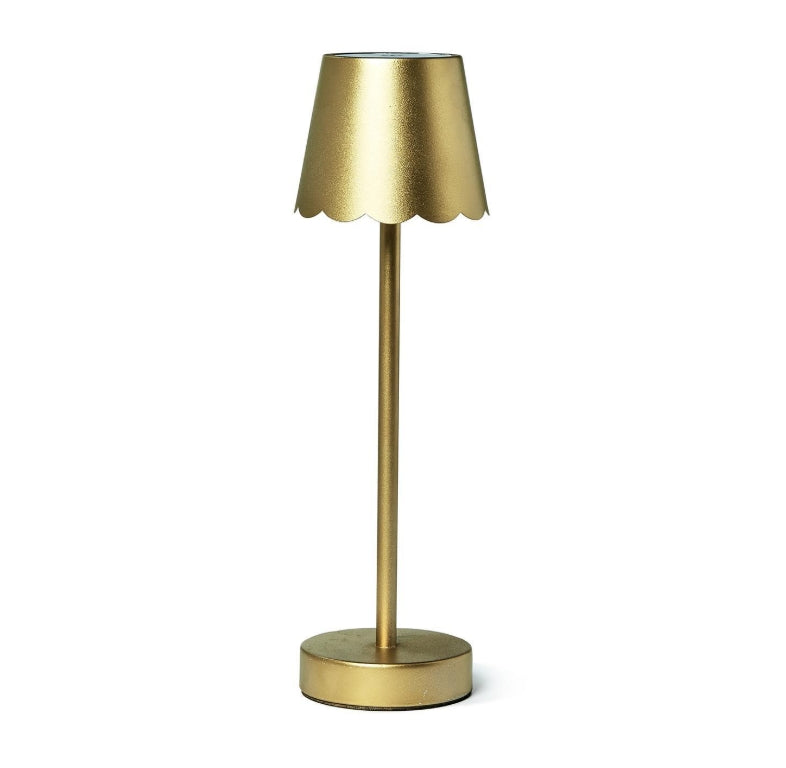 Gold LED Table Lamp with Scalloped Edge