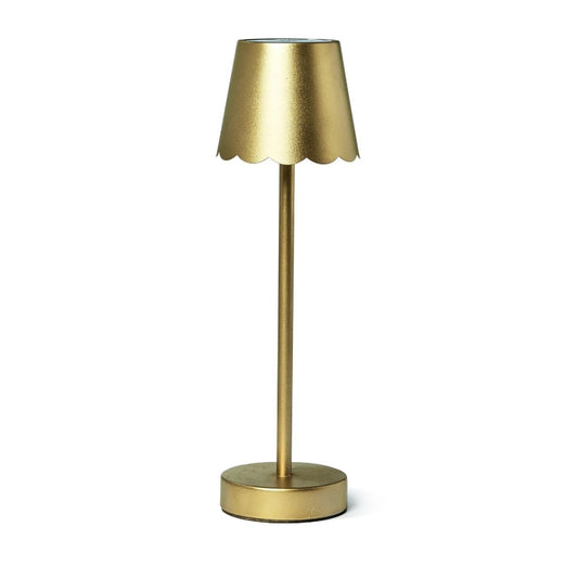 Gold LED Table Lamp with Scalloped Edge