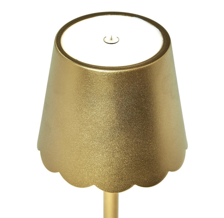 Gold LED Table Lamp with Scalloped Edge