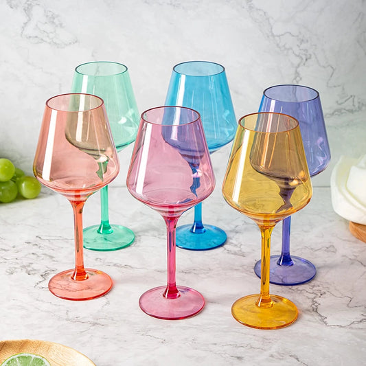 Colorful Acrylic Wine Glasses