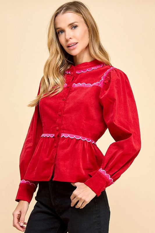 Lundon Scalloped Detail Top