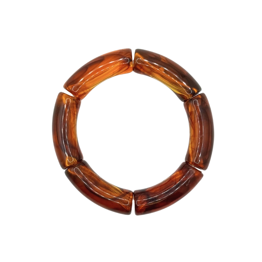 Tortoise Swirl Acrylic Bamboo Bracelet