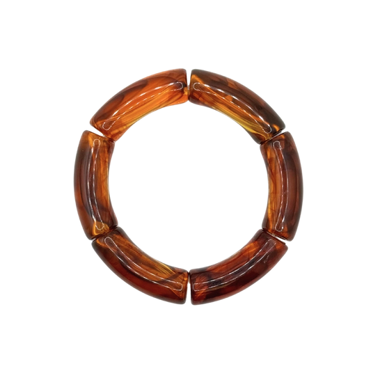 Tortoise Swirl Acrylic Bamboo Bracelet
