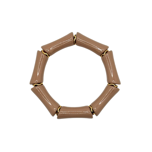 Taupe Acrylic Bamboo Bracelet