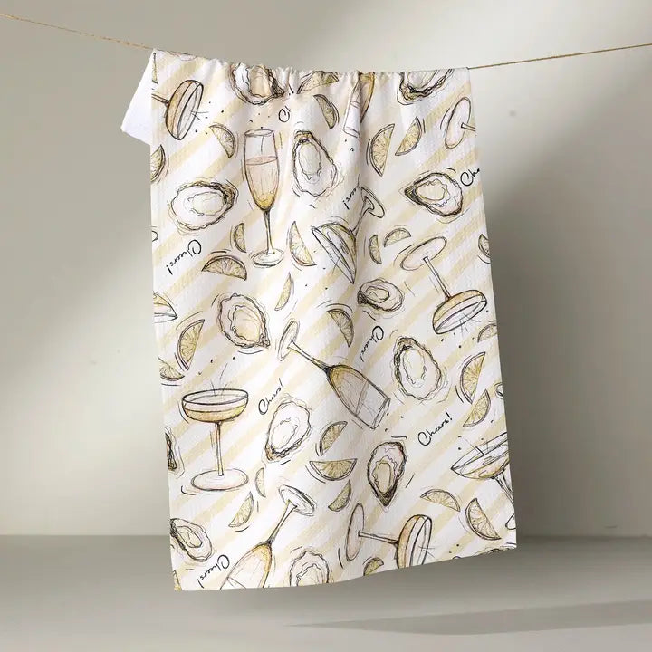 Oysters & Champagne Tea Towel
