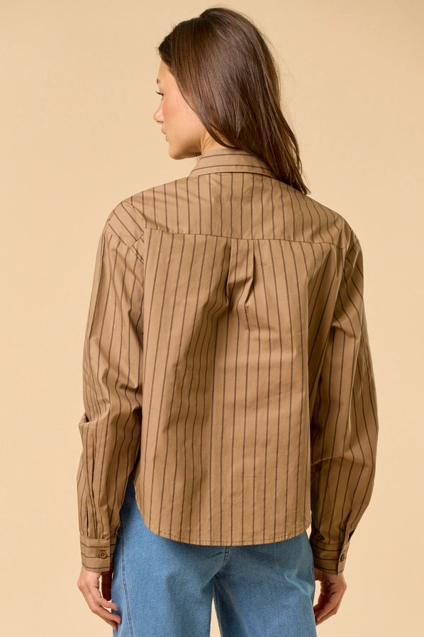 Emily Brown Striped Button Up