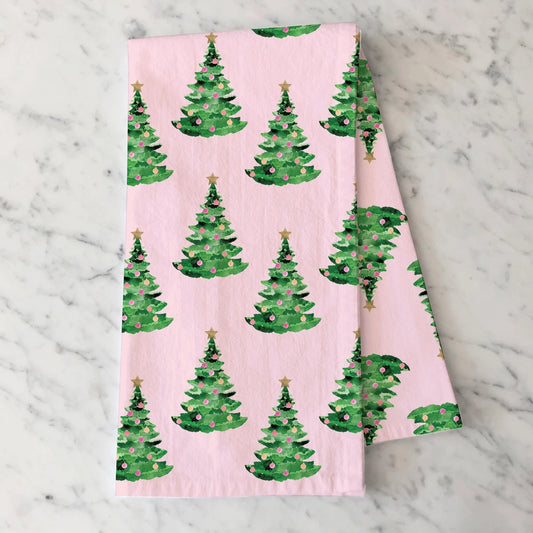 Pink Tree Tea Towel