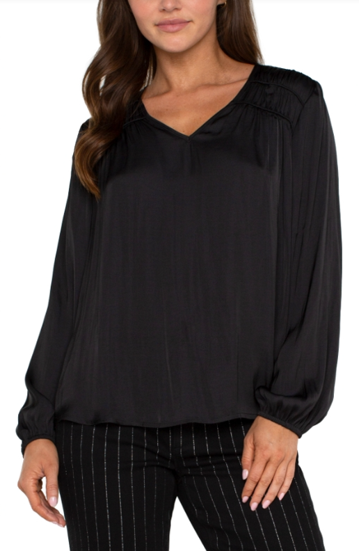 Campbell Black Long Sleeve Blouse