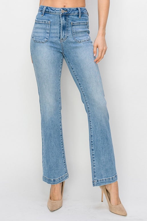 Risen Dark Patch Pocket Straight Leg Jean