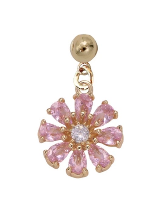 Pink Starflower Drop Charm