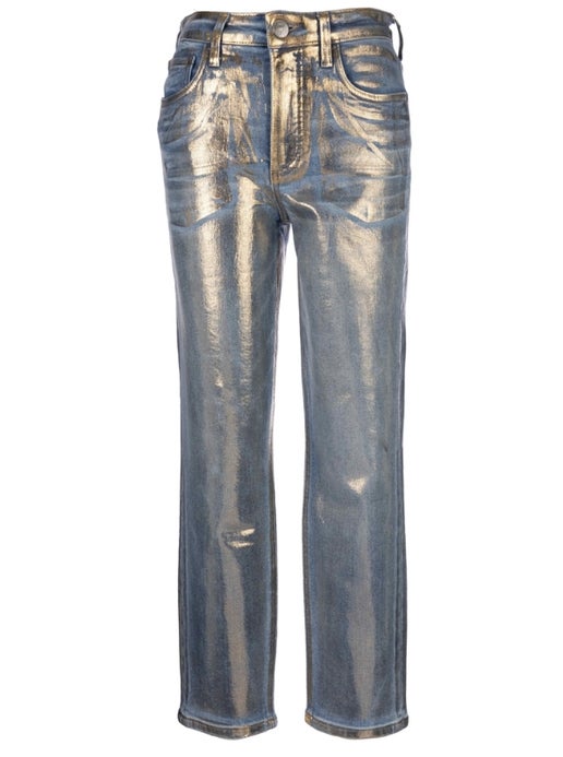 Rachael High Rise Mom Jean Metallic Gold