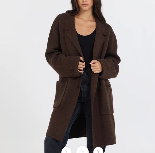 Vintage Havana Deep Brown Sweater Coat