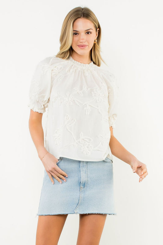 Sherri Cream Detail Top
