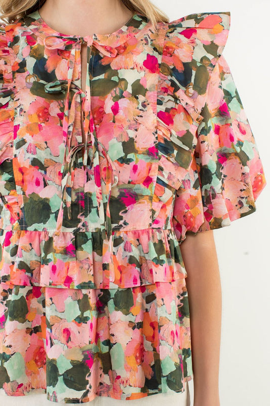 Ashley Ruffle Tie Top