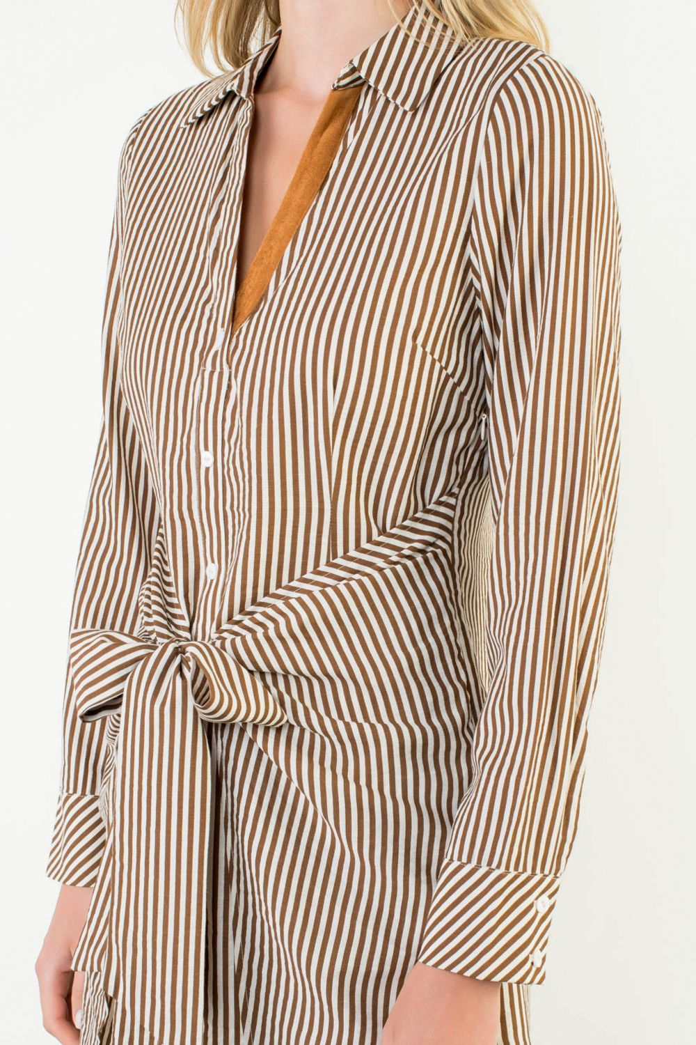 Taylor Brown Tie Dress