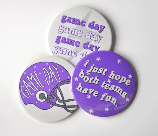 Purple Helmet Game Day Button