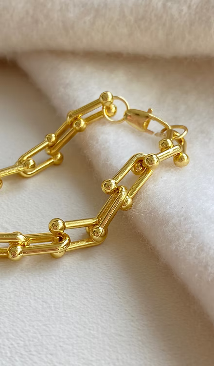 18K Gold Horseshoe Chain Necklace