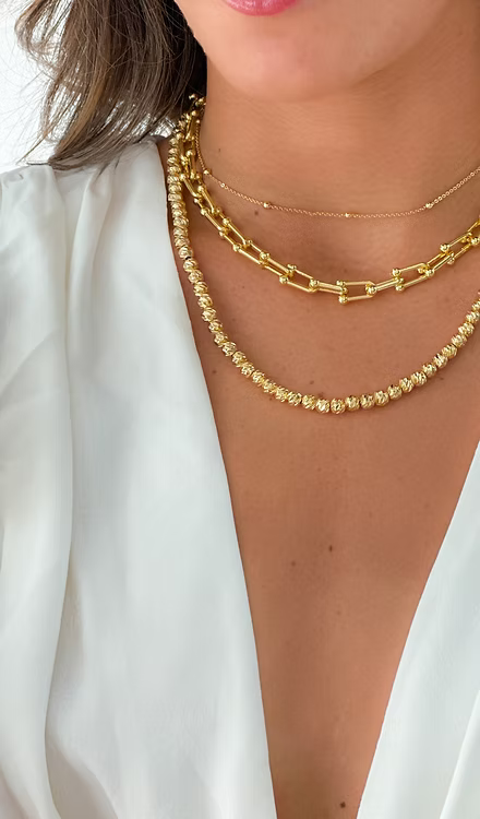 18K Gold Horseshoe Chain Necklace