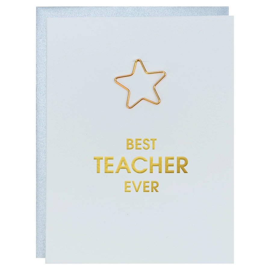 'Best Teacher Ever' Paper Clip Card