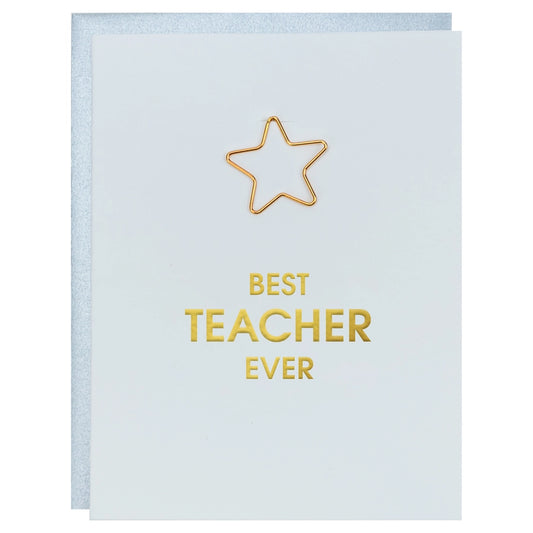 'Best Teacher Ever' Paper Clip Card