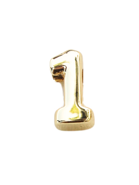 Gold Number Slide Charm