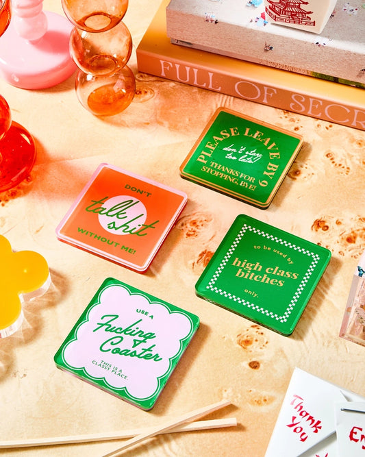 Snarky Orange Acrylic Coaster-4