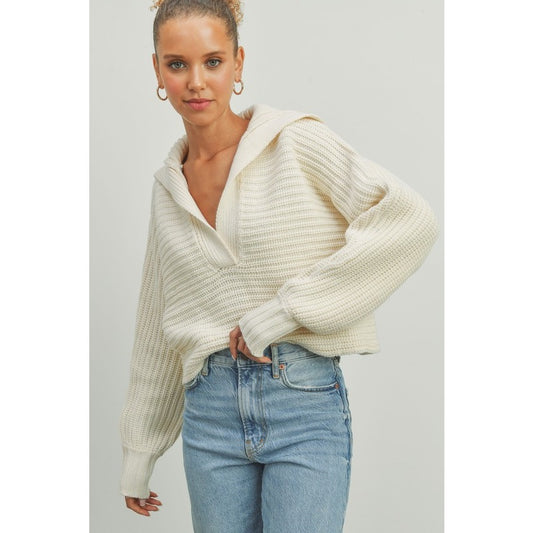 V-Neck Cream Sweater
