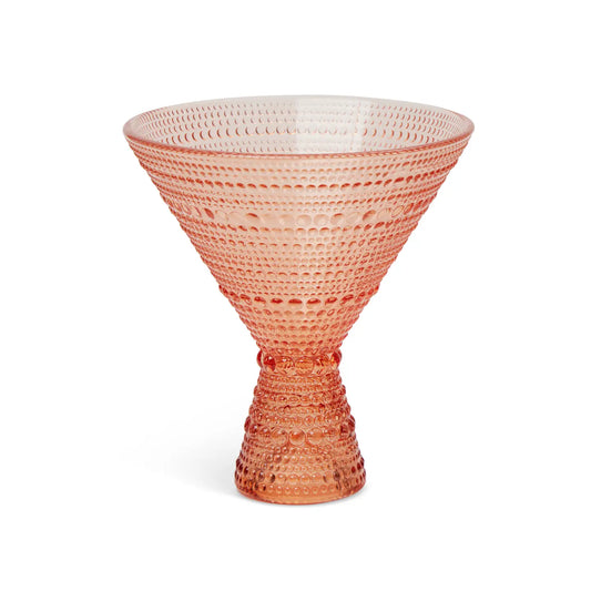 Orange Martini Hobnail Glass