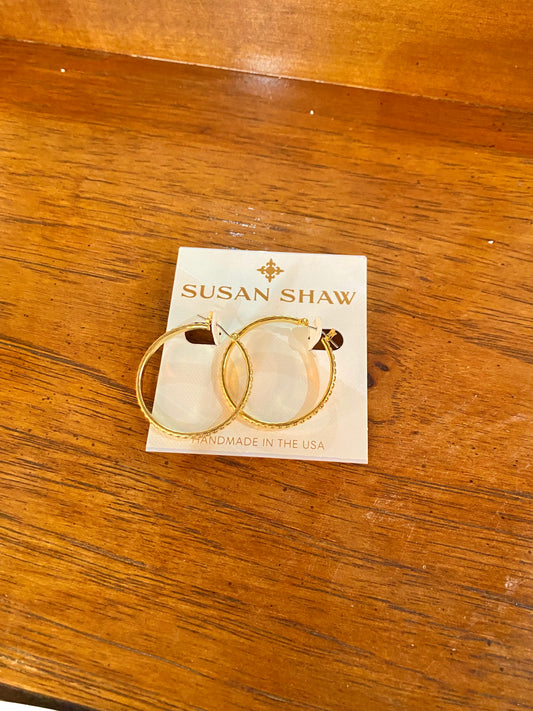 Gold Dotted Hoop Earrings