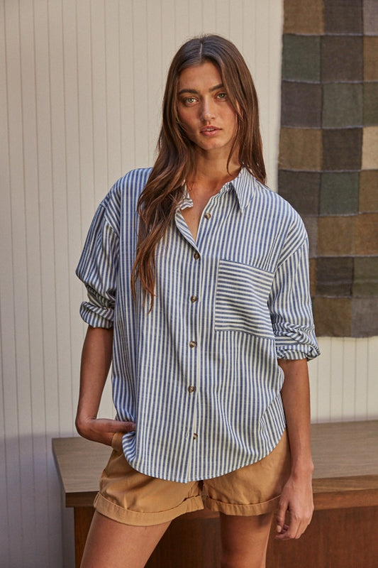 Christie Stripe Collar Button Down
