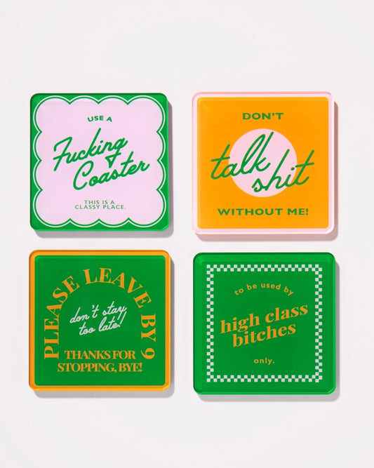 Snarky Orange Acrylic Coaster-4