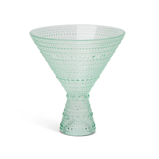 Green Martini Hobnail Glass