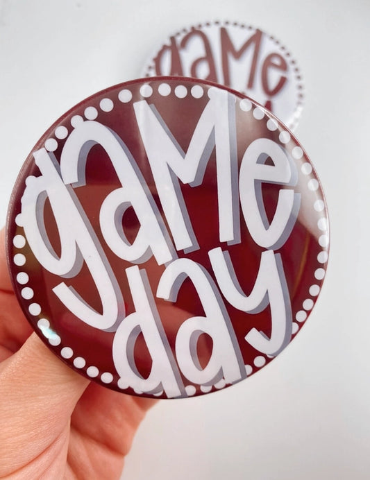 Maroon Game Day Button