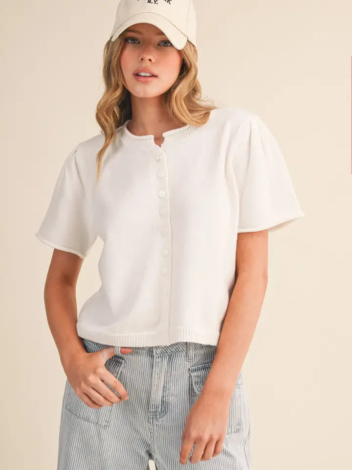 Shauna Short Sleeve Sweater Cardigan