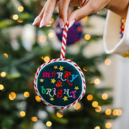 Merry & Bright Needlepoint Ornament