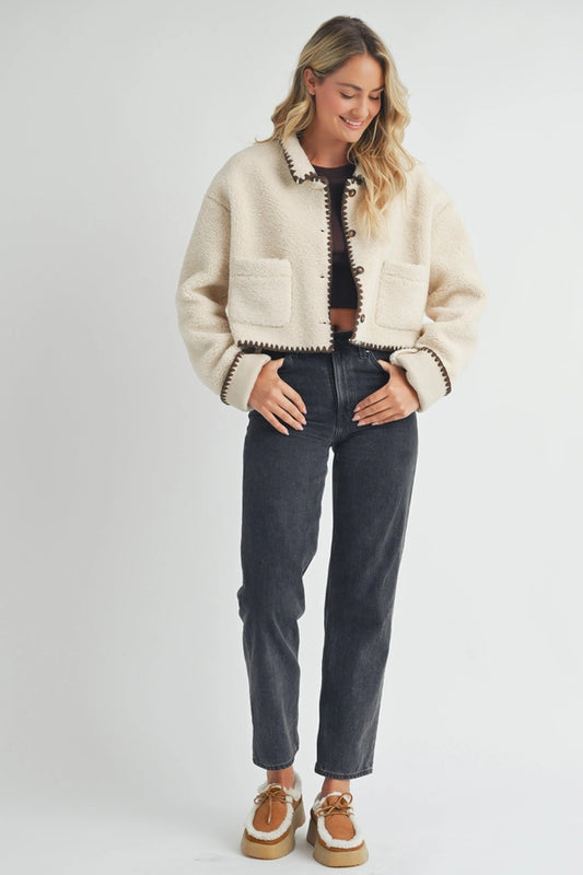 Contrast Stich Cardigan
