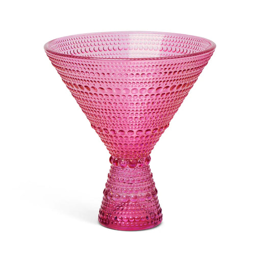 Pink Martini Hobnail Glass