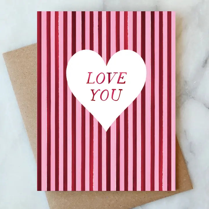 Love You Stripe Greeting Card