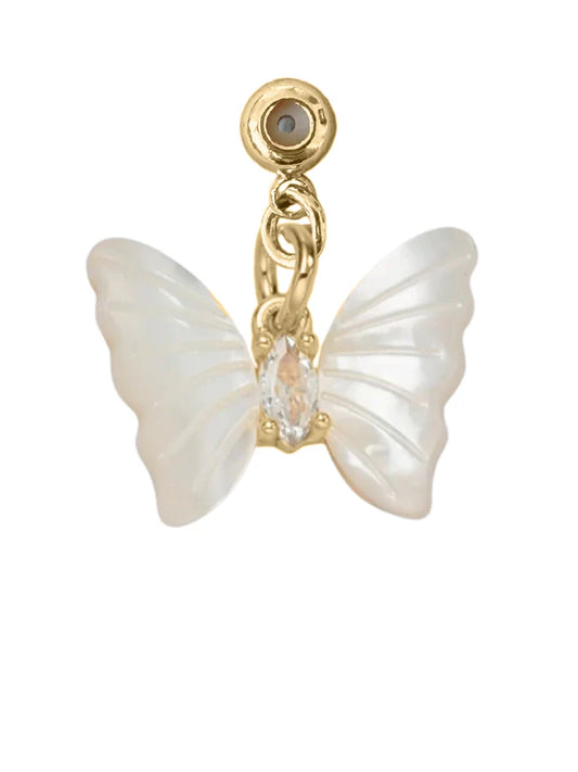 Butterfly Pearl Drop Charm