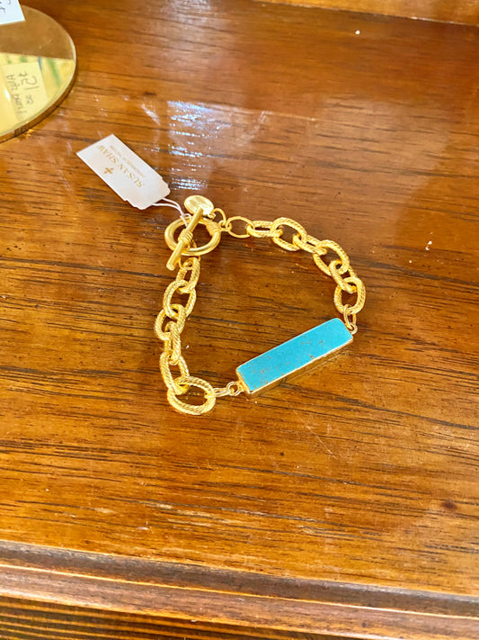 Turquoise Bar Toggle Bracelet